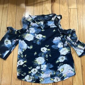 Ruffle, cold shoulder top